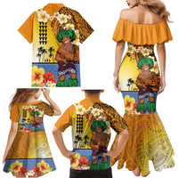 Happy Lei Day Family Matching Mermaid Dress and Hawaiian Shirt Hula Male Dancer Polynesian Flower Kakau Pattern LT03 - Polynesian Pride