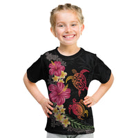Hawaiian Flower and Tribal Turtle Kid T Shirt Colorful Style