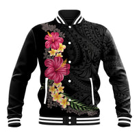 Hawaiian Plumeria and Hibiscus Baseball Jacket Colorful Style
