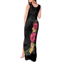 Hawaiian Plumeria and Hibiscus Tank Maxi Dress Colorful Style