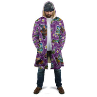 Hawaiian Island Shapes-Iconic Landscape Cloak with Plumeria and Palaka Purple Color