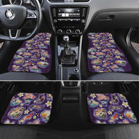 Hawaii Islands Map Design with Japanese Landscape Car Mats Hawaiian Japan Fusion Art Purple Color
