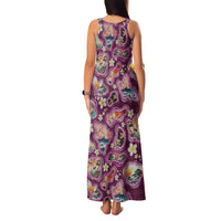 Hawaii Islands Map Design with Japanese Landscape Family Matching Tank Maxi Dress and Hawaiian Shirt Hawaiian Japan Fusion Art Pink Color LT03 - Polynesian Pride