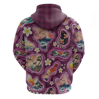 Hawaii Islands Map Design with Japanese Landscape Hoodie Hawaiian Japan Fusion Art Pink Color LT03 - Polynesian Pride