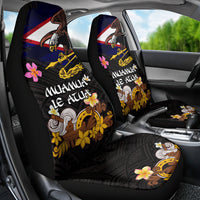 American Samoa Fue and Kava Bowl Car Seat Cover Plumeria and Polynesian Pattern