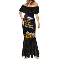 American Samoa Fue and Kava Bowl Mermaid Dress Plumeria and Polynesian Pattern LT03 - Polynesian Pride
