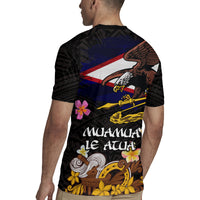 American Samoa Fue and Kava Bowl Rugby Jersey Plumeria and Polynesian Pattern