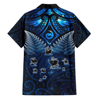 New Zealand Matariki Family Matching Off The Shoulder Long Sleeve Dress and Hawaiian Shirt Maori Pattern and Kiwi Bird Haka Dance Sky Night LT03 - Polynesian Pride