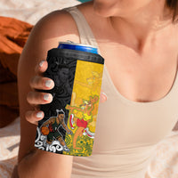 Aotearoa New Zealand And Australia Basketball Custom 4 in 1 Can Cooler Tumbler Maori Tribal Tattoo And Aboriginal Dot Art Heritage