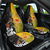 Aotearoa New Zealand And Australia Basketball Custom Car Seat Cover Maori Tribal Tattoo And Aboriginal Dot Art Heritage LT03 One Size Multicolor - Polynesian Pride