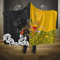 Aotearoa New Zealand And Australia Basketball Custom Hooded Blanket Maori Tribal Tattoo And Aboriginal Dot Art Heritage LT03 - Polynesian Pride
