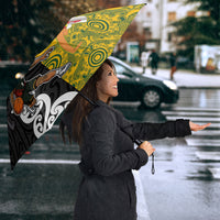 Aotearoa New Zealand And Australia Basketball Custom Umbrella Maori Tribal Tattoo And Aboriginal Dot Art Heritage
