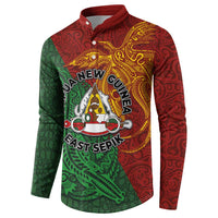 Papua New Guinea East Sepik Province Button Sweatshirt Tribal Crocodile Birds of Paradise Melanesian Tattoo