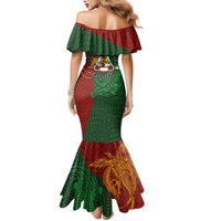 Papua New Guinea East Sepik Province Family Matching Mermaid Dress and Hawaiian Shirt Tribal Crocodile Birds of Paradise Melanesian Tattoo