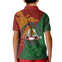 Papua New Guinea East Sepik Province Kid Polo Shirt Tribal Crocodile Birds of Paradise Melanesian Tattoo