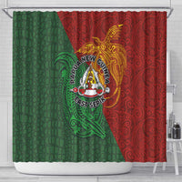 Papua New Guinea East Sepik Province Shower Curtain Tribal Crocodile Birds of Paradise Melanesian Tattoo