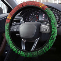 Papua New Guinea East Sepik Province Steering Wheel Cover Tribal Crocodile Birds of Paradise Melanesian Tattoo