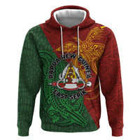 Papua New Guinea East Sepik Province Zip Hoodie Tribal Crocodile Birds of Paradise Melanesian Tattoo