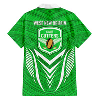 Kimbe Cutters Rugby Family Matching Off Shoulder Long Sleeve Dress and Hawaiian Shirt Papua New Guinea Polynesian Tattoo Green Version LT03 - Polynesian Pride