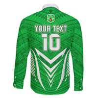 Custom Kimbe Cutters Rugby Family Matching Tank Maxi Dress and Hawaiian Shirt Papua New Guinea Polynesian Tattoo Green Version LT03 - Polynesian Pride