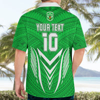 Custom Kimbe Cutters Rugby Hawaiian Shirt Papua New Guinea Polynesian Tattoo Green Version LT03 - Polynesian Pride