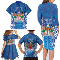 Fiji Day Family Matching Long Sleeve Bodycon Dress and Hawaiian Shirt Fijian Masi Tribal Hibiscus Tattoo and Tapa Pattern LT03 - Polynesian Pride