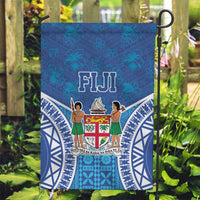 Fiji Day Garden Flag Fijian Masi Tribal Hibiscus Tattoo and Tapa Pattern