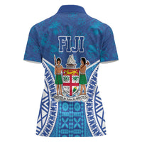 Fiji Day Women Polo Shirt Fijian Masi Tribal Hibiscus Tattoo and Tapa Pattern LT03 - Polynesian Pride