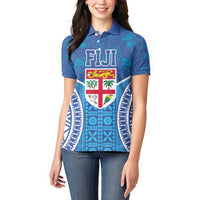 Fiji Day Women Polo Shirt Fijian Masi Tribal Hibiscus Tattoo and Tapa Pattern LT03 - Polynesian Pride