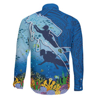 Polynesian Scuba Diving Family Matching Long Sleeve Bodycon Dress and Hawaiian Shirt Beauty Corals with Underwater and Polynesian Pattern LT03 - Polynesian Pride