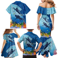 Polynesian Scuba Diving Family Matching Mermaid Dress and Hawaiian Shirt Beauty Corals with Underwater and Polynesian Pattern LT03 - Polynesian Pride