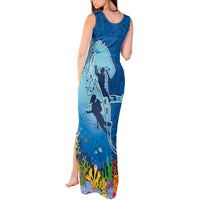 Polynesian Scuba Diving Tank Maxi Dress Beauty Corals with Underwater and Polynesian Pattern