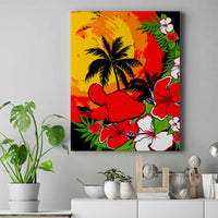 Hawaii Maui Island Canvas Wall Art Maui Map With Tropical Forest Sunset Vibe LT03 Black - Polynesian Pride