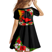 Hawaii Maui Island Family Matching Off Shoulder Long Sleeve Dress and Hawaiian Shirt Maui Map With Tropical Forest Sunset Vibe LT03 - Polynesian Pride