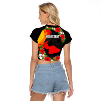 Custom Hawaii Maui Island Raglan Cropped T Shirt Maui Map With Tropical Forest Sunset Vibe LT03 - Polynesian Pride