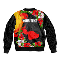 Custom Hawaii Maui Island Sleeve Zip Bomber Jacket Maui Map With Tropical Forest Sunset Vibe LT03 - Polynesian Pride