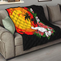 Hawaii Maui Island Quilt Maui Map With Tropical Forest Vintage Style LT03 - Polynesian Pride