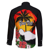 Custom Hawaii Maui Island Family Matching Off Shoulder Long Sleeve Dress and Hawaiian Shirt Maui Map With Tropical Forest Vintage Style LT03 - Polynesian Pride