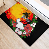 Custom Hawaii Maui Island Rubber Doormat Maui Map With Tropical Forest Vintage Style LT03 - Polynesian Pride