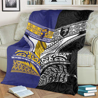 Rugby Niue and Aotearoa Blanket Hiapo with Maori Moko Tribal Heritage Tattoos - Polynesian Pride