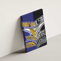 Rugby Niue and Aotearoa Canvas Wall Art Hiapo with Maori Moko Tribal Heritage Tattoos - Polynesian Pride