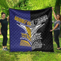 Rugby Niue and Aotearoa Quilt Hiapo with Maori Moko Tribal Heritage Tattoos - Polynesian Pride