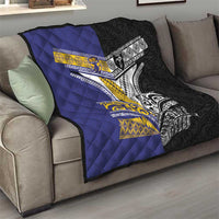 Rugby Niue and Aotearoa Quilt Hiapo with Maori Moko Tribal Heritage Tattoos - Polynesian Pride