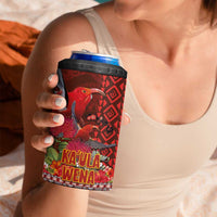 Hawaii KaʻUla Wena ʻIʻiwi 4 in 1 Can Cooler Tumbler With Tropical Plants and 'Ohi'a lehua Kakau Art Tattoo