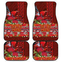 Hawaii KaʻUla Wena ʻIʻiwi Car Mats With Tropical Plants and 'Ohi'a lehua Kakau Art Tattoo