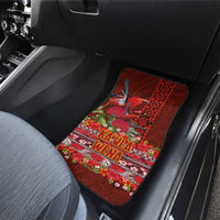 Hawaii KaʻUla Wena ʻIʻiwi Car Mats With Tropical Plants and 'Ohi'a lehua Kakau Art Tattoo