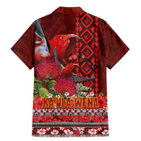 Hawaii KaʻUla Wena ʻIʻiwi Family Matching Mermaid Dress and Hawaiian Shirt With Tropical Plants and 'Ohi'a lehua Kakau Art Tattoo