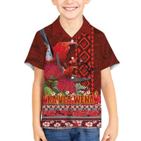 Hawaii KaʻUla Wena ʻIʻiwi Family Matching Tank Maxi Dress and Hawaiian Shirt With Tropical Plants and 'Ohi'a lehua Kakau Art Tattoo