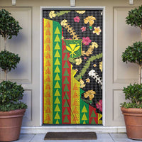 Hawaiian Tropical Plants Lei Door Cover Kanaka Maoli Tribal with Palaka Motifs LT03 Multicolor - Polynesian Pride