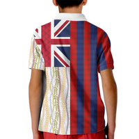 Hawaiian Tropical Plants Lei Kid Polo Shirt National Flag Style - Polynesian Pride